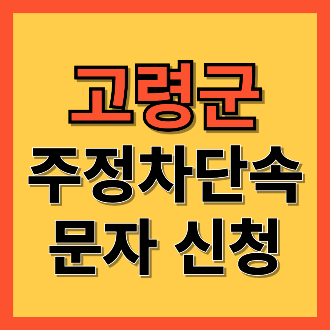 고령군 주정차 단속 알림 서비스 신청 방법 ❘ 불법주차 문자알림서비스