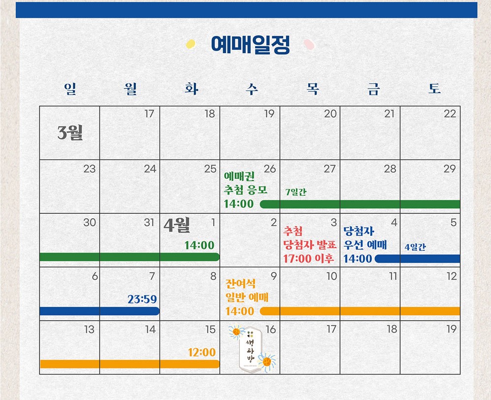 예매일정표