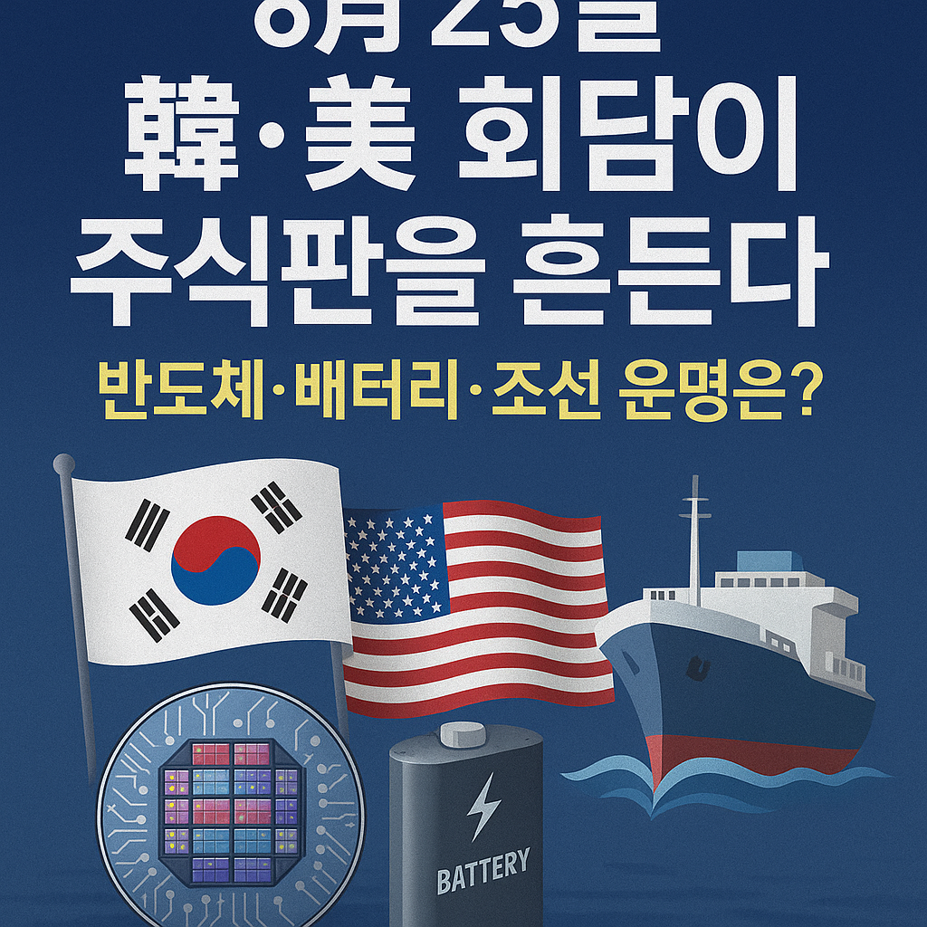 8월 25일, 韓&middot;美 회담이 주식판을 흔든다 &mdash; 반도체&middot;배터리&middot;조선 운명은?