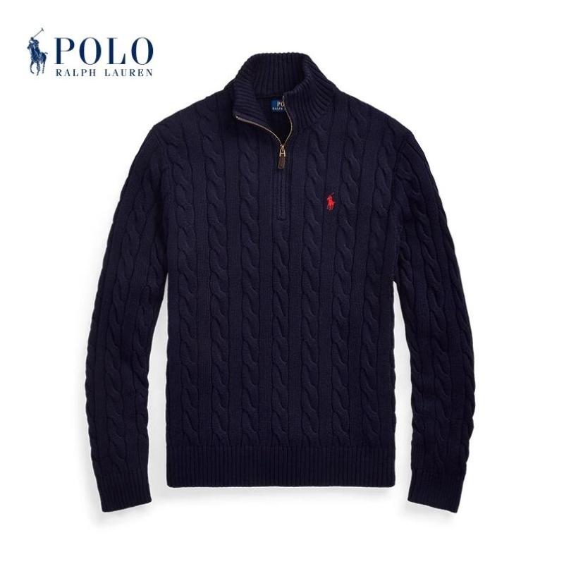폴로 랄프로렌 하프집업 케이블 스웨터 반집업 꽈배기 니트 네이비 Cable-Knit Cotton Quarter-Zip Sweater