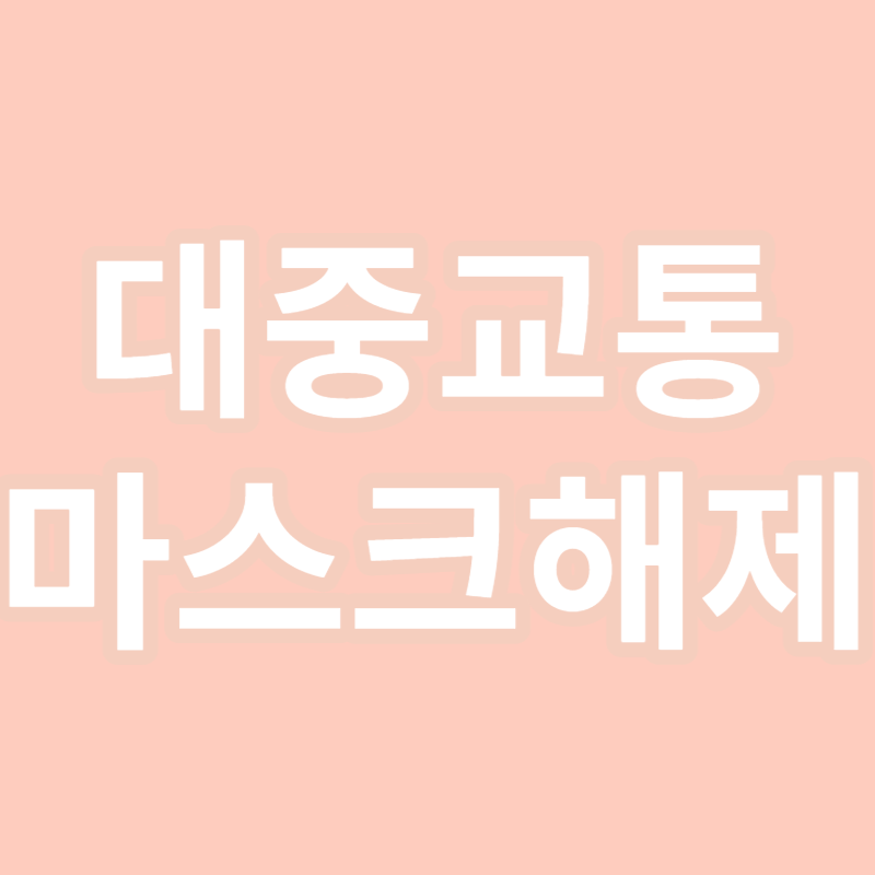 대중교통 마스크해제