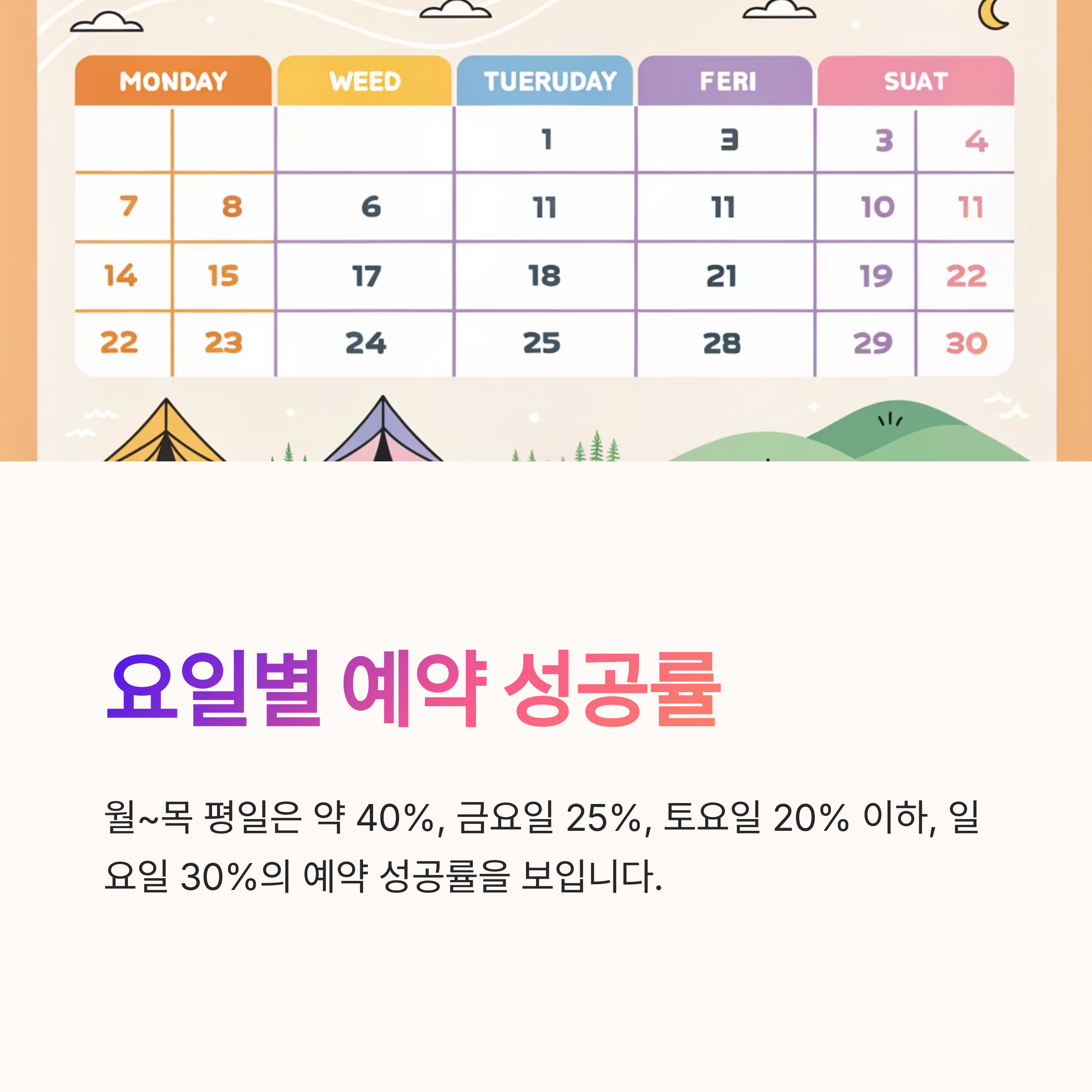 요일별 예약 성공률