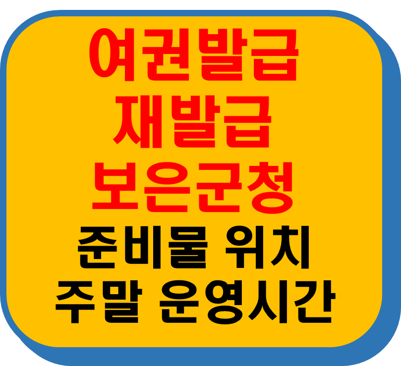 보은군청 여권발급 재발급