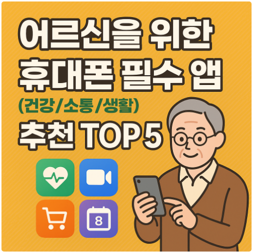 어르신을 위한 휴대폰 필수 앱 추천 TOP 5 (건강/소통/생활)