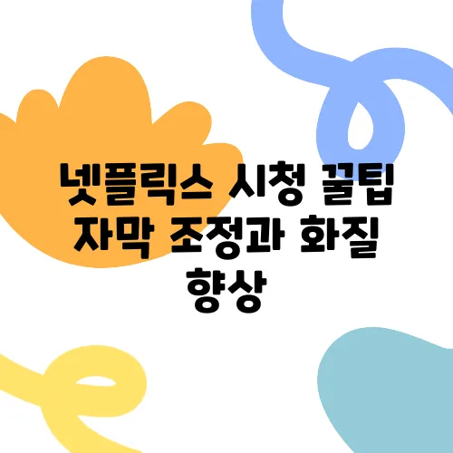 넷플릭스 시청 꿀팁 자막 조정과 화질 향상, 숨겨진 기능 정리!