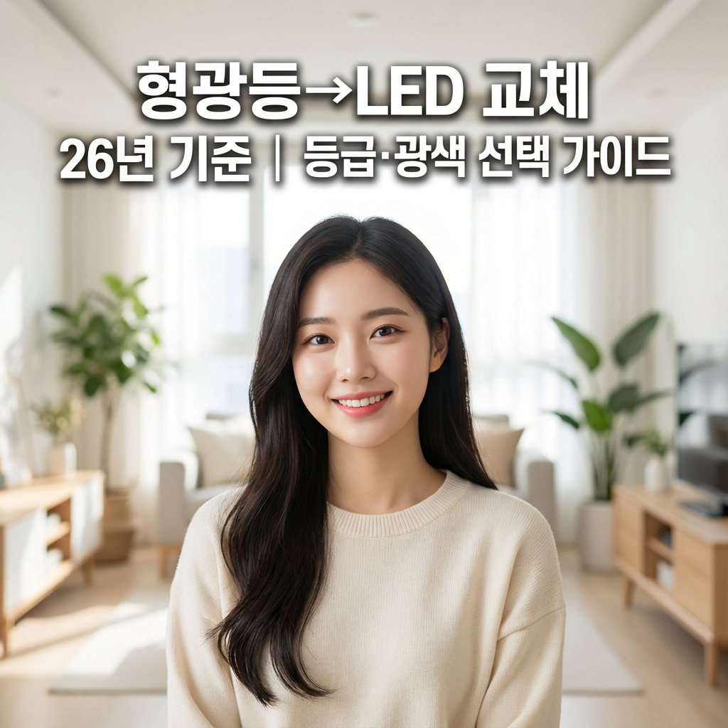 형광등&rarr;LED 교체 26년 기준 ｜ 등급&middot;광색 선택 가이드
