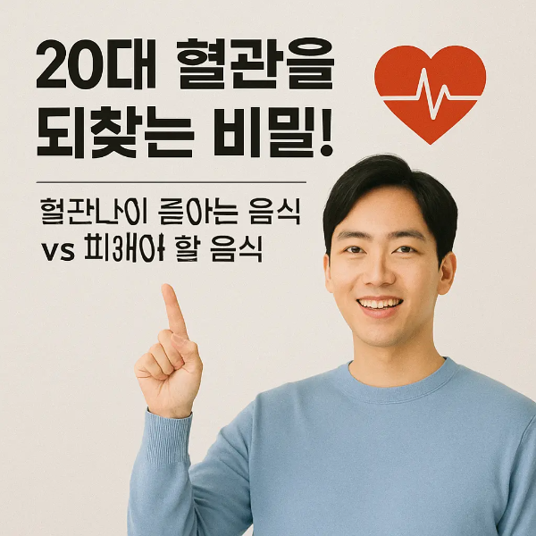 혈관나이 개선 식단을 소개하는 한국인 남성 이미지