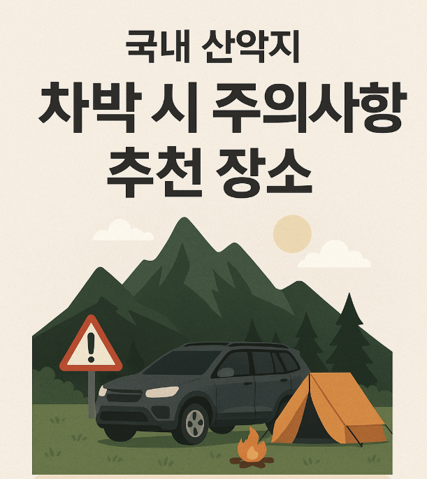 국내 산악지역 차박 시 주의사항과 추천 장소 관련 이미지 사진