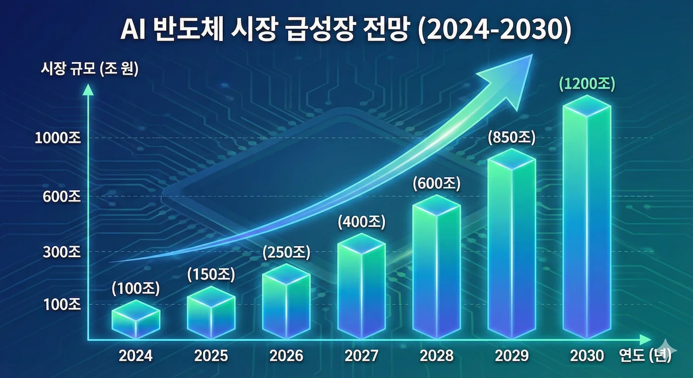 AI 반도체 시장 급성장 전망 그래프