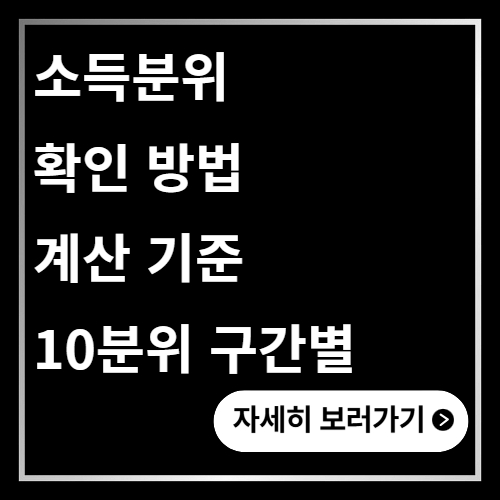 소득분위 확인 방법 계산 기준 10분위 구간별