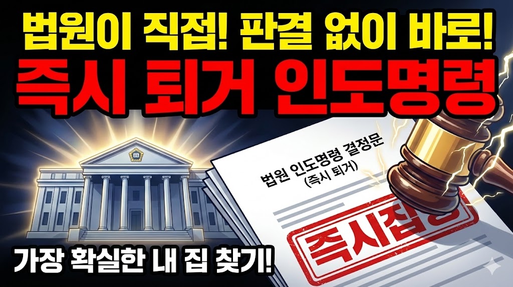 법원이 직접 내리는 즉시 퇴거 명령인 인도명령을 강조한 썸네일 이미지