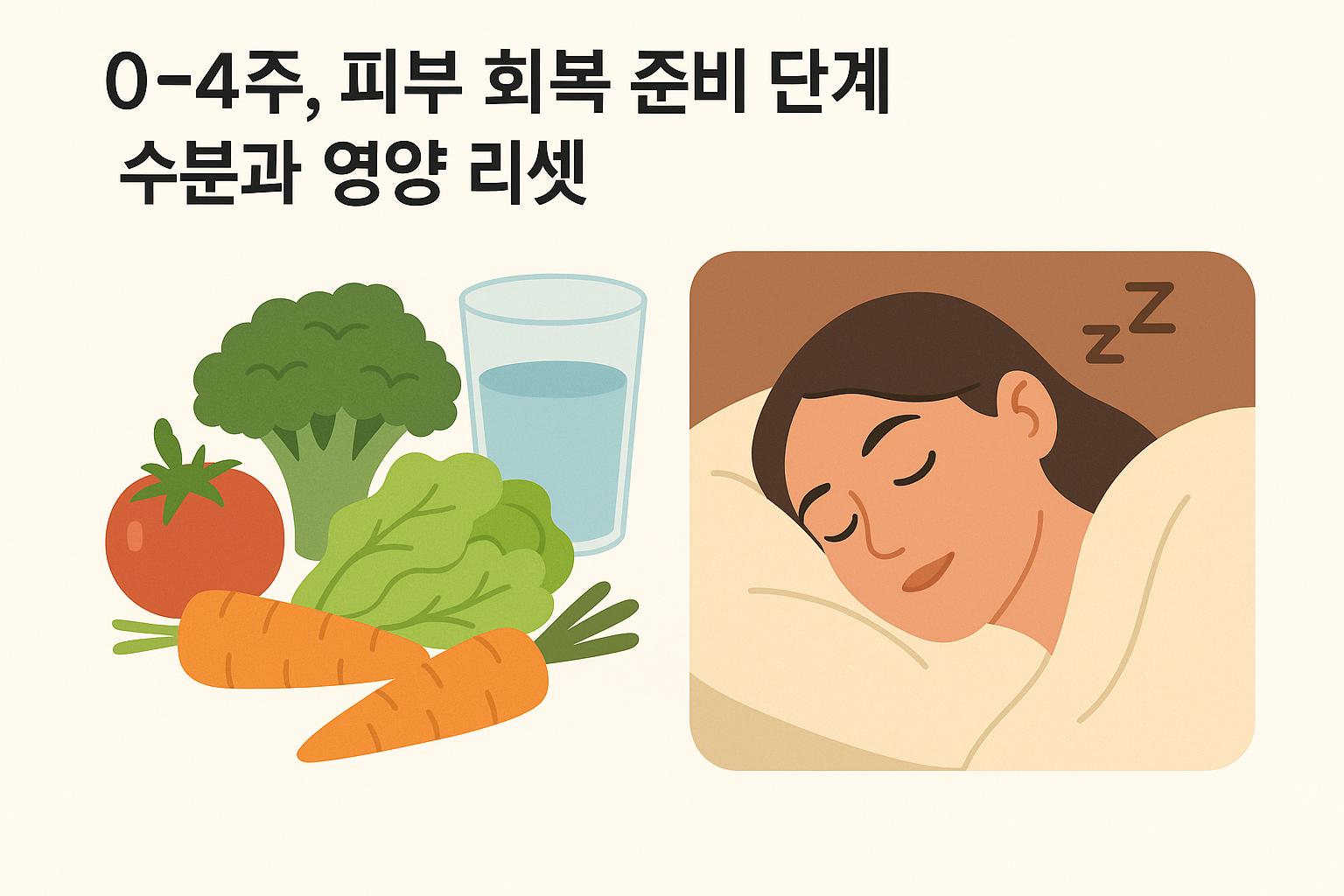 0~4주, 피부 회복 준비 단계 – 수분과 영양 리셋