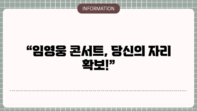 2025 임영웅콘서트 티켓 가격대 및 좌석 종류