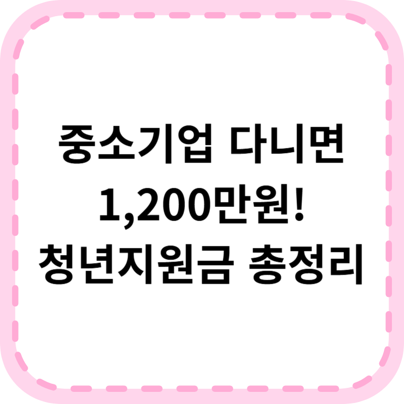 중소기업 청년지원금 2025: 최대 1,200만원 한 번에 받는 꿀팁