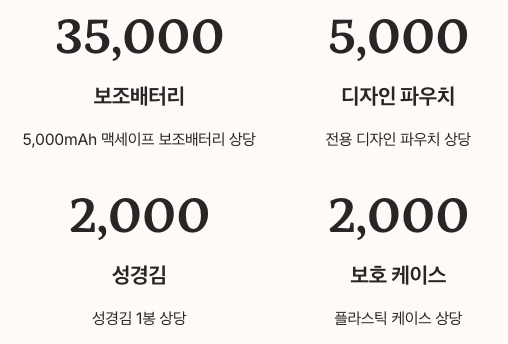 성경김 보조배터리 기본 구성품 가치 정리 이미지