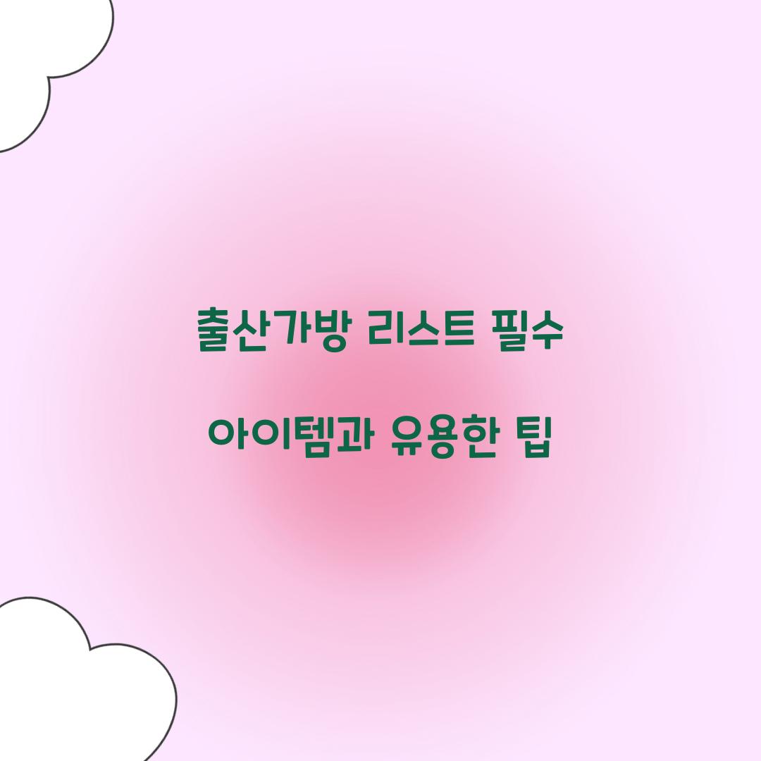 출산가방 리스트