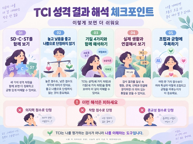 TCI 성격 3가지｜자율성&middot;연대감&middot;자기초월 해석방법