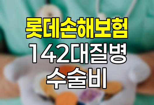 롯데손해보험 142대질병수술비 보장 내용과 특징