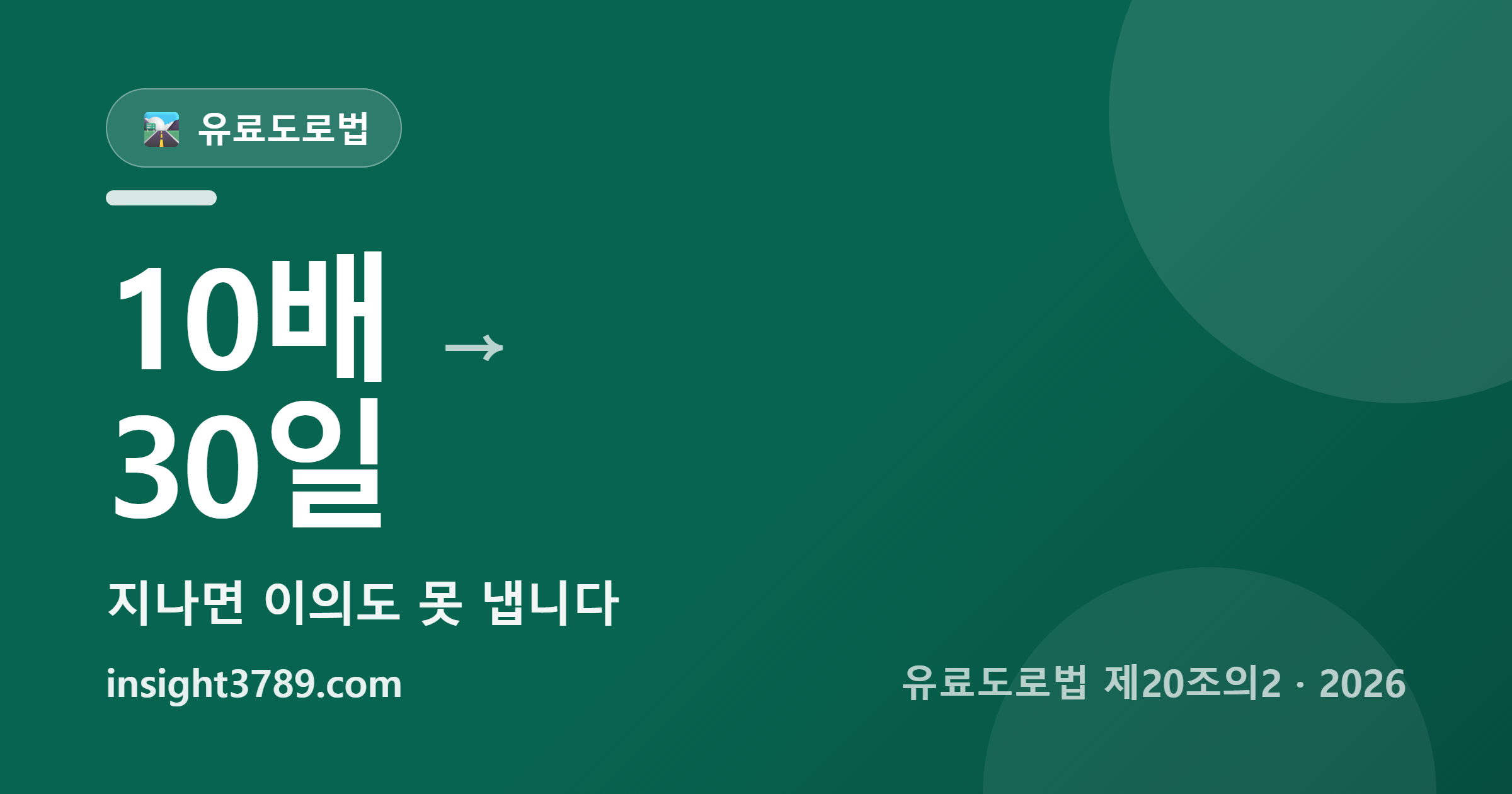 고속도로 통행료 미납 조회 &mdash; 10배 부가통행료, 30일 지나면 이의도 못 냅니다