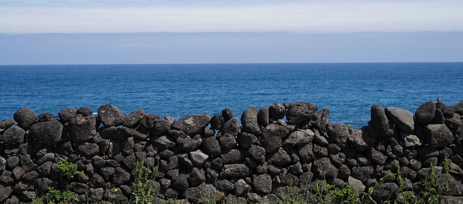 제주도의 전경이 보이는 사진