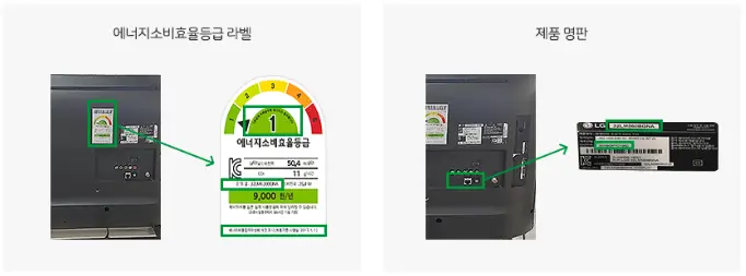TV 라벨 예시 사진