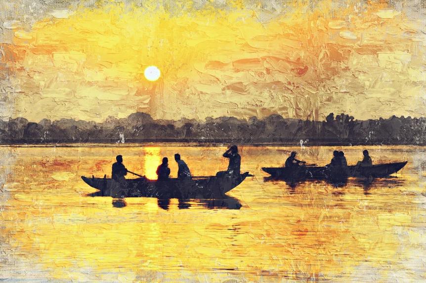 인도 바라나시의 강변 장례: 강물로 돌아가는 윤회의 믿음