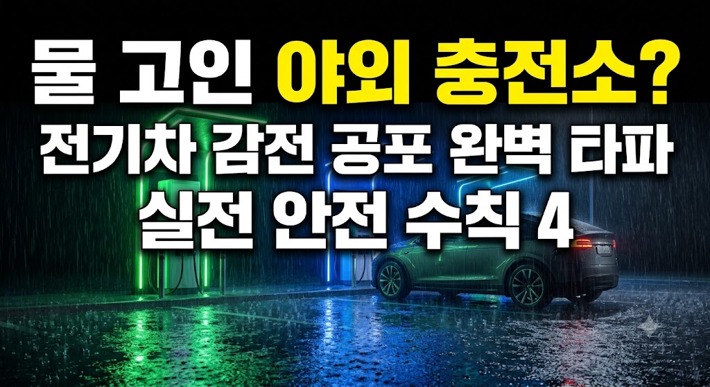 비 오는 날 전기차 충전해도 안전할까? 감전 위험과 우천 시 필수 안전 수칙 4가지, 썸네일.