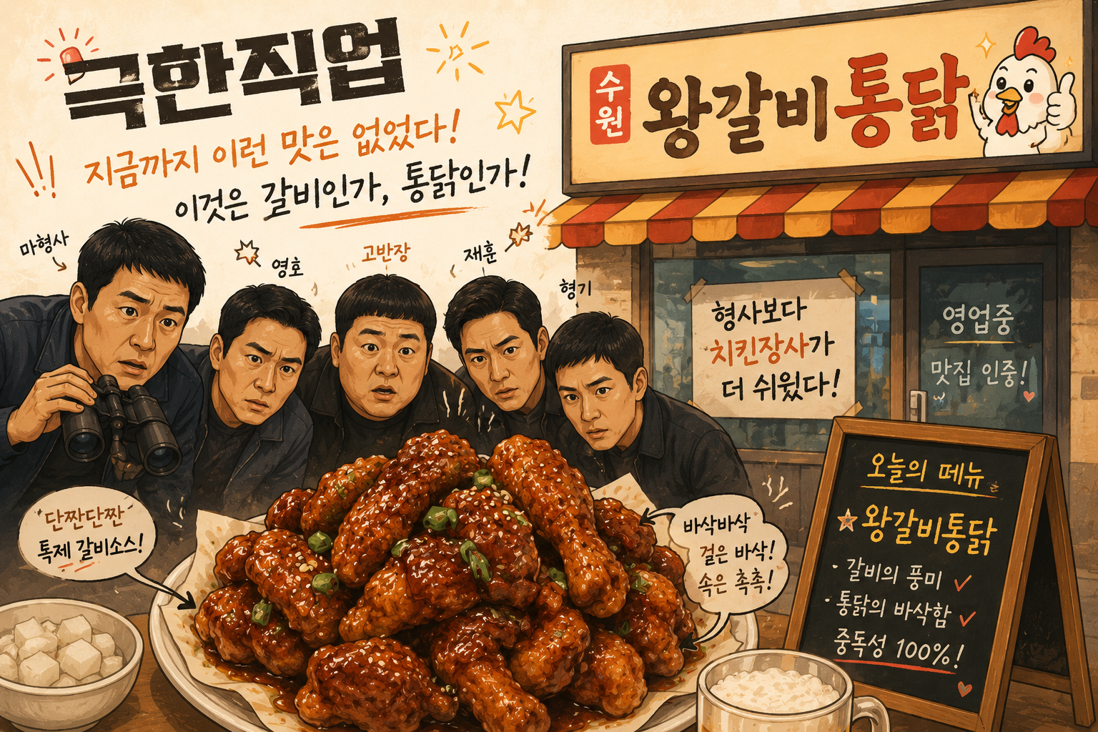 극한직업 대표음식 왕갈비통닭
