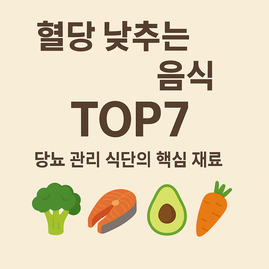 혈당 낮추는 음식 TOP7 정리｜당뇨 관리 식단의 핵심 재료