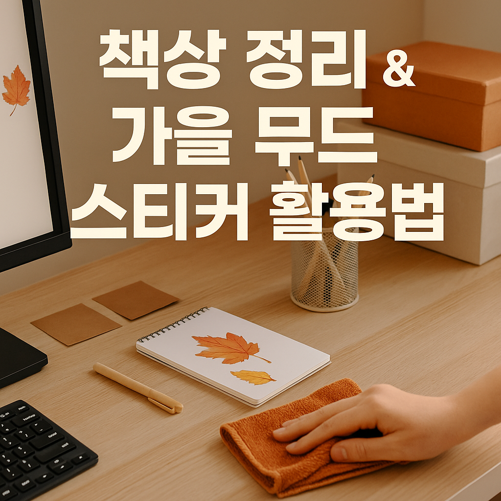 책상 정리 &amp; 가을 무드 스티커 활용법