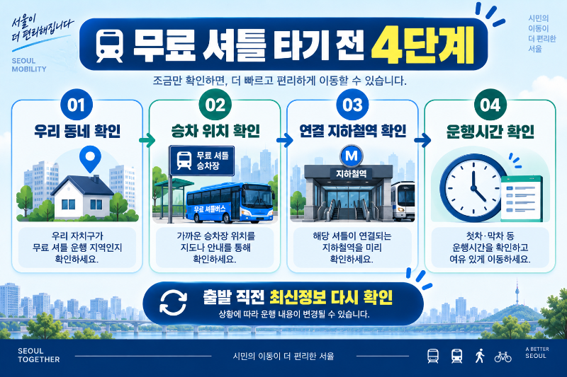 서울 버스 파업 무료 셔틀 승차 위치 지하철역 운행시간 확인 순서