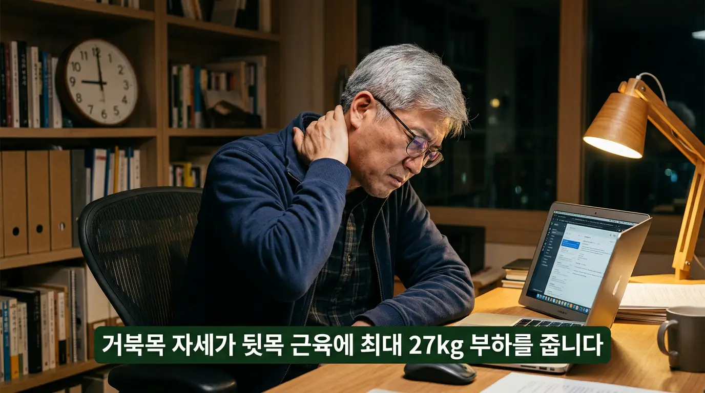 뒷골이 땡기는 원인 긴장성두통 거북목 수면부족 피로 상세 설명