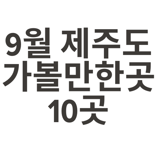 9월 제주도 가볼만한곳 베스트10