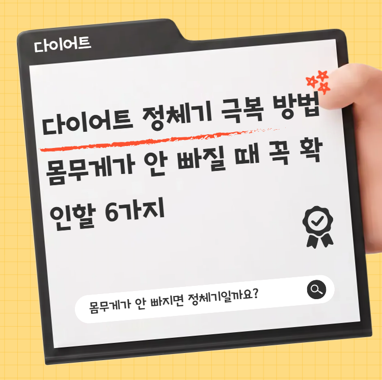 다이어트 정체기 극복 방법, 몸무게가 안 빠질 때 꼭 확인할 6가지