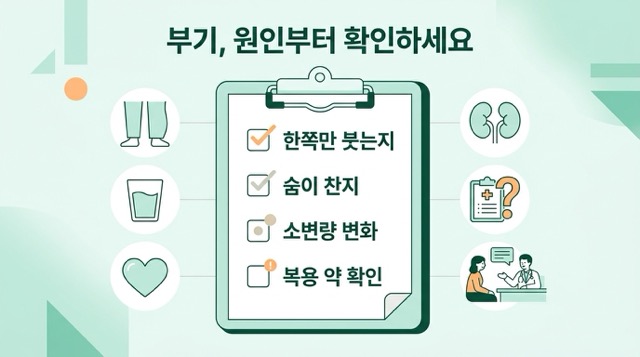 부기 원인 확인 체크 이미지
