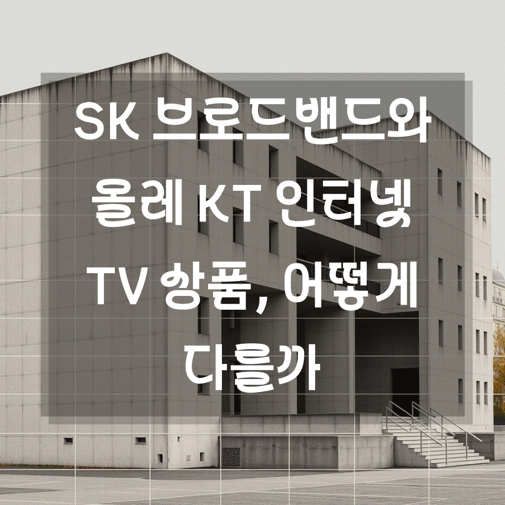 SK 브로드밴드와 올레 KT 인터넷 TV 결합 비교, 어떻게 선택할까