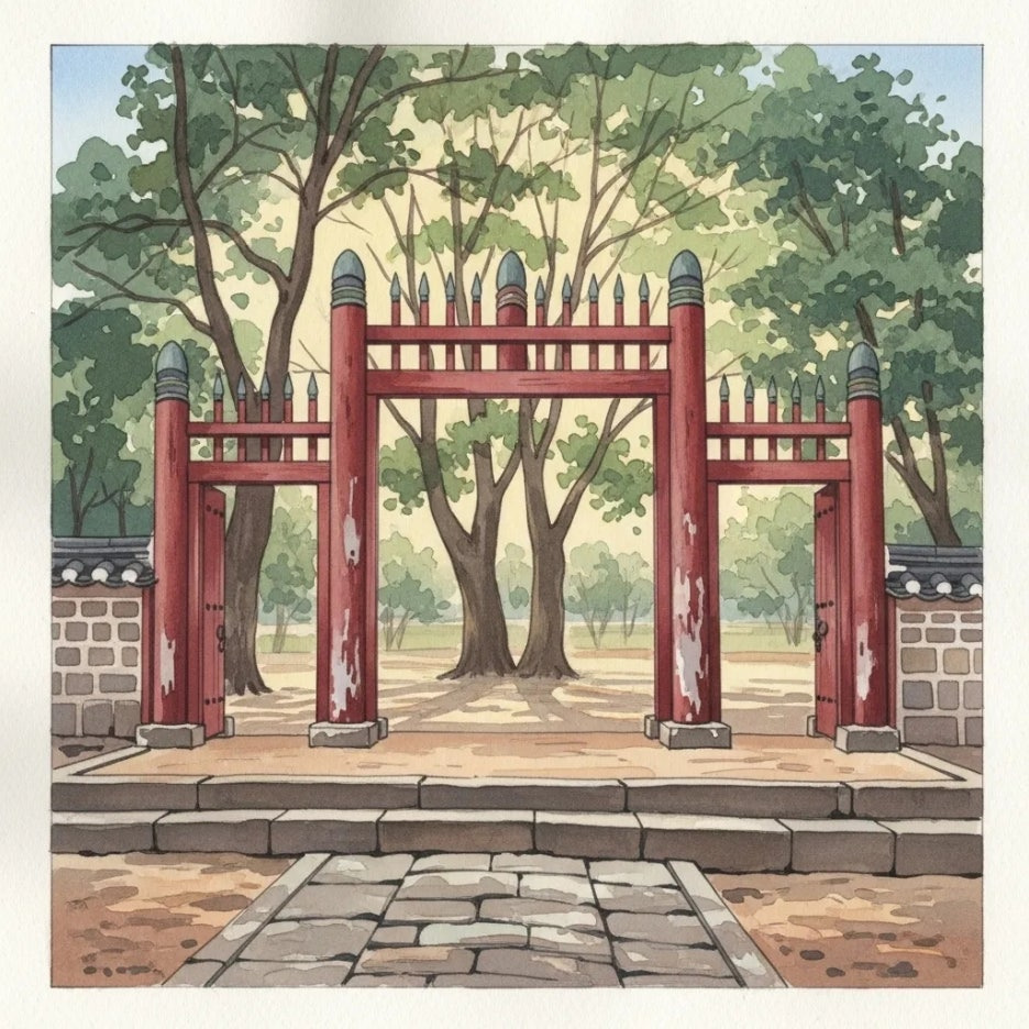 역사의 흔적이 느껴지는 청령포 입구