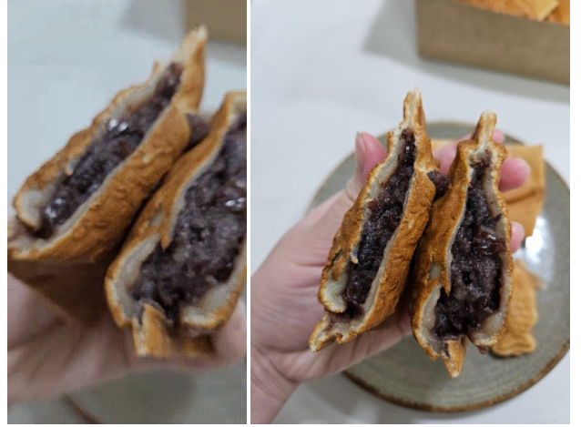 통팥과 슈크림이 꼬리 끝까지 꽉 찬 겉바속촉 붕어빵 단면