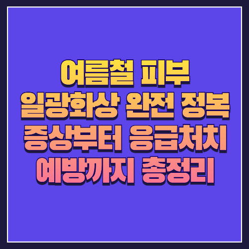 여름철 피부 일광화상 완전 정복! 증상부터 응급처치 예방