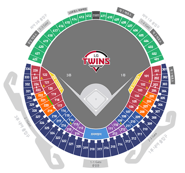 잠실야구장-좌석배치도