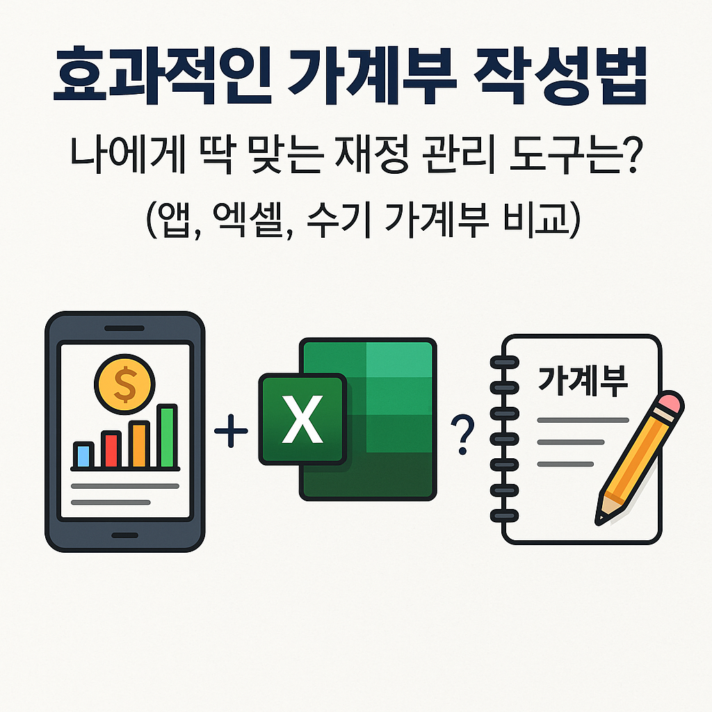 효과적인 가계부 작성법: 나에게 딱 맞는 재정 관리 도구는? (앱, 엑셀, 수기 가계부 비교)