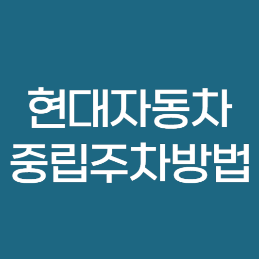 현대자동차 신형 중립 주차 방법 ❘ 투싼 싼타페 펠리세이드