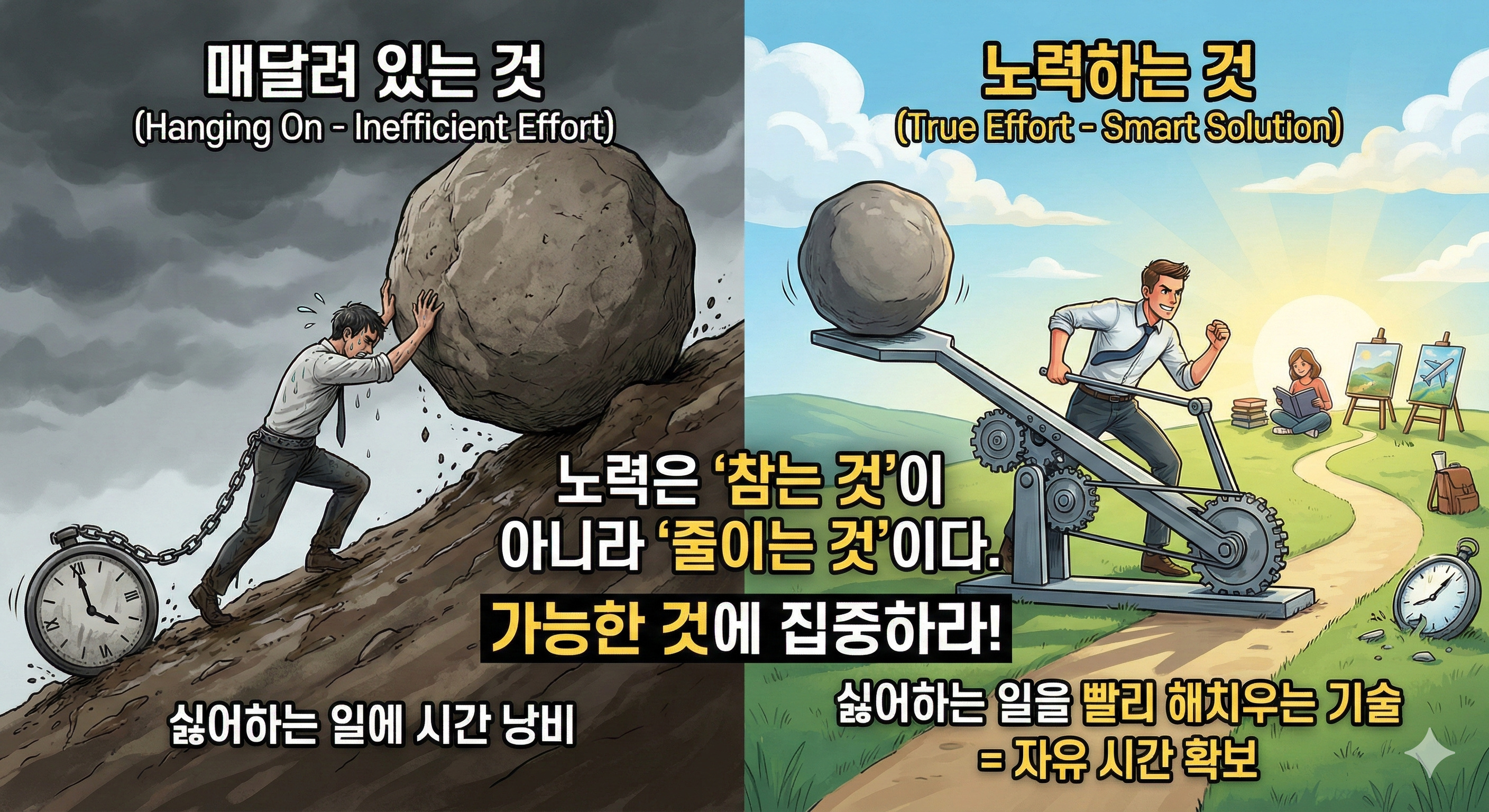 매달림과 노력의 차이: 인생을 바꾸는 선택과 방향의 법칙