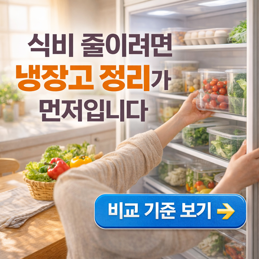 냉장고 정리와 무계획 장보기 비교 정리, 식비 절약에 더 효과적인 기준