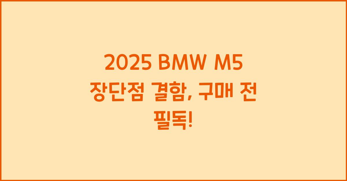 2025 BMW M5 장단점 결함