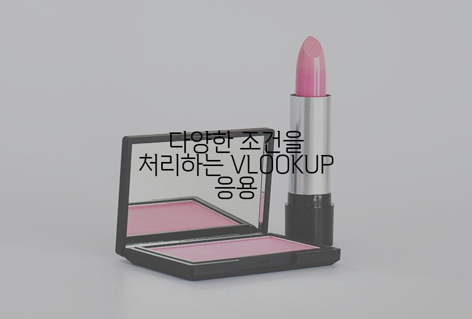 다양한 조건을 처리하는 VLOOKUP 응용