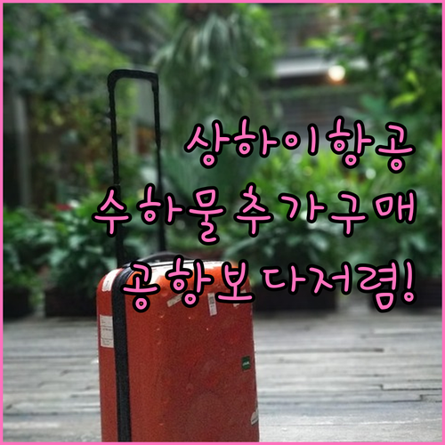 상하이항공 수하물 추가 구매, 공항보..