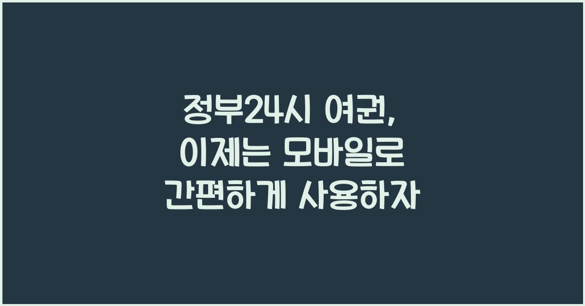 정부24시 여권