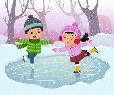 추운-날씨에-강이-얼어-스케이트를-타는-아이들