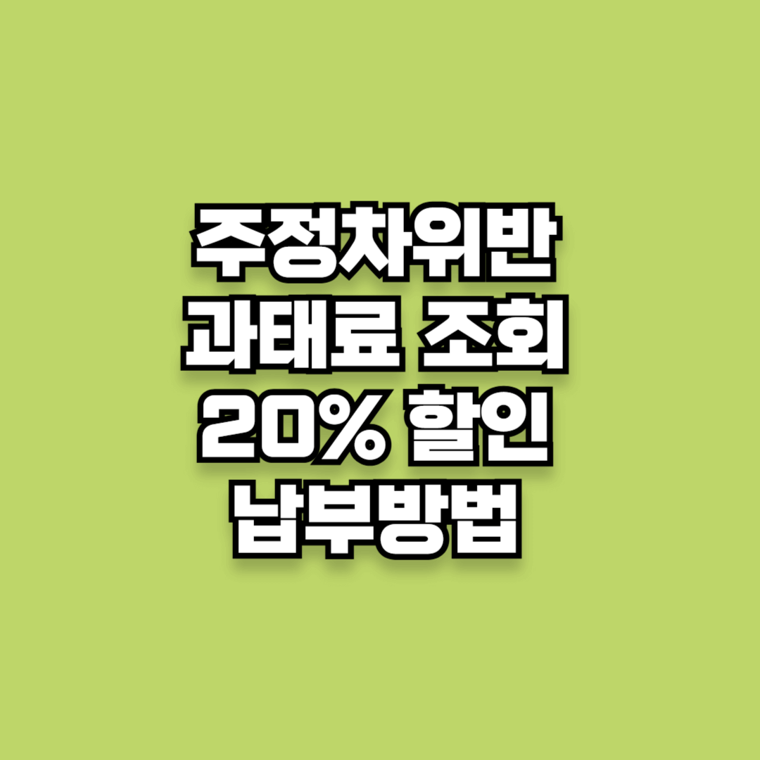 주정차위반 과태료 조회 20% 할인 납부방법 안내
